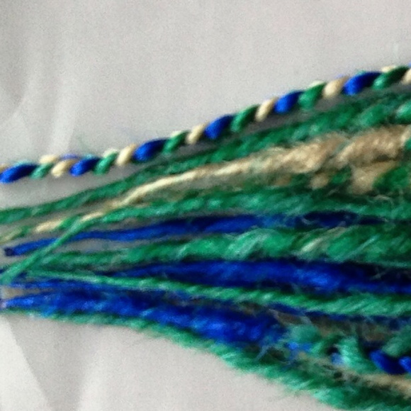 15 Blue & Green Dreads Dreadlocks Hair Extensions main image 4